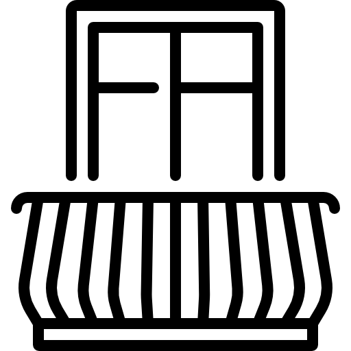SkalaSunset black balcony icon on white background