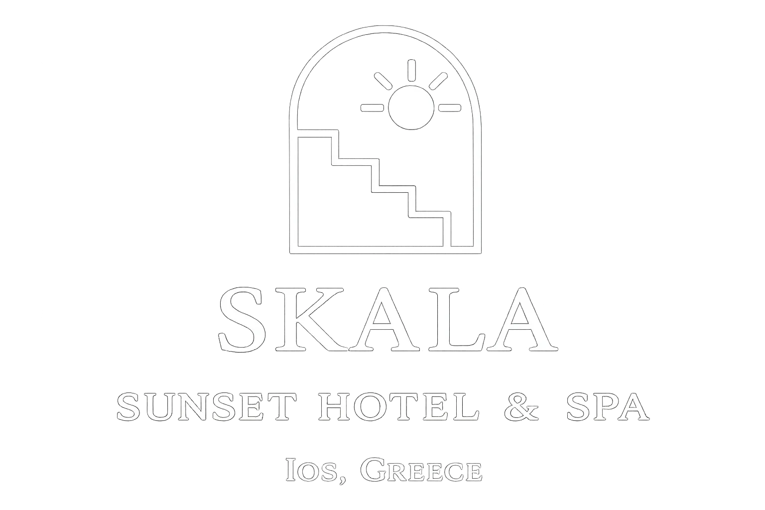 SkalaSunset Hotel and Spa logo in monochrome